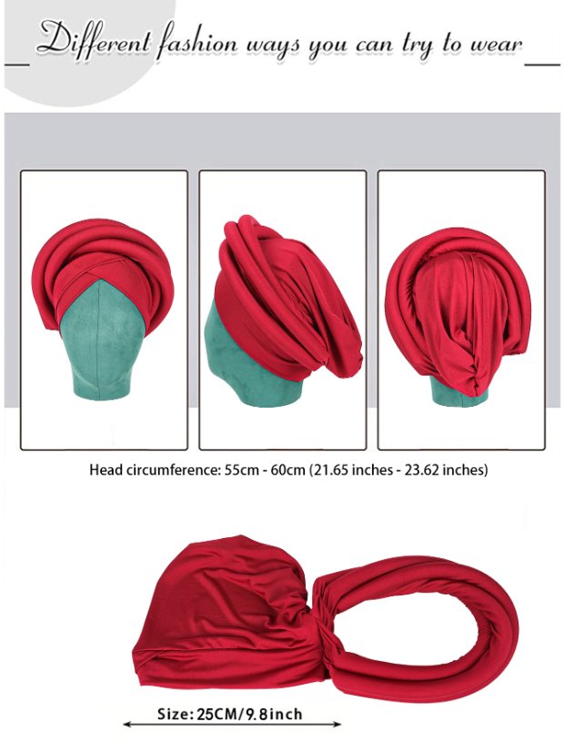 Gele African Gele Headwrap for Women | Dramatic Solid Color Woven Design for Party Wedding Evening Wear