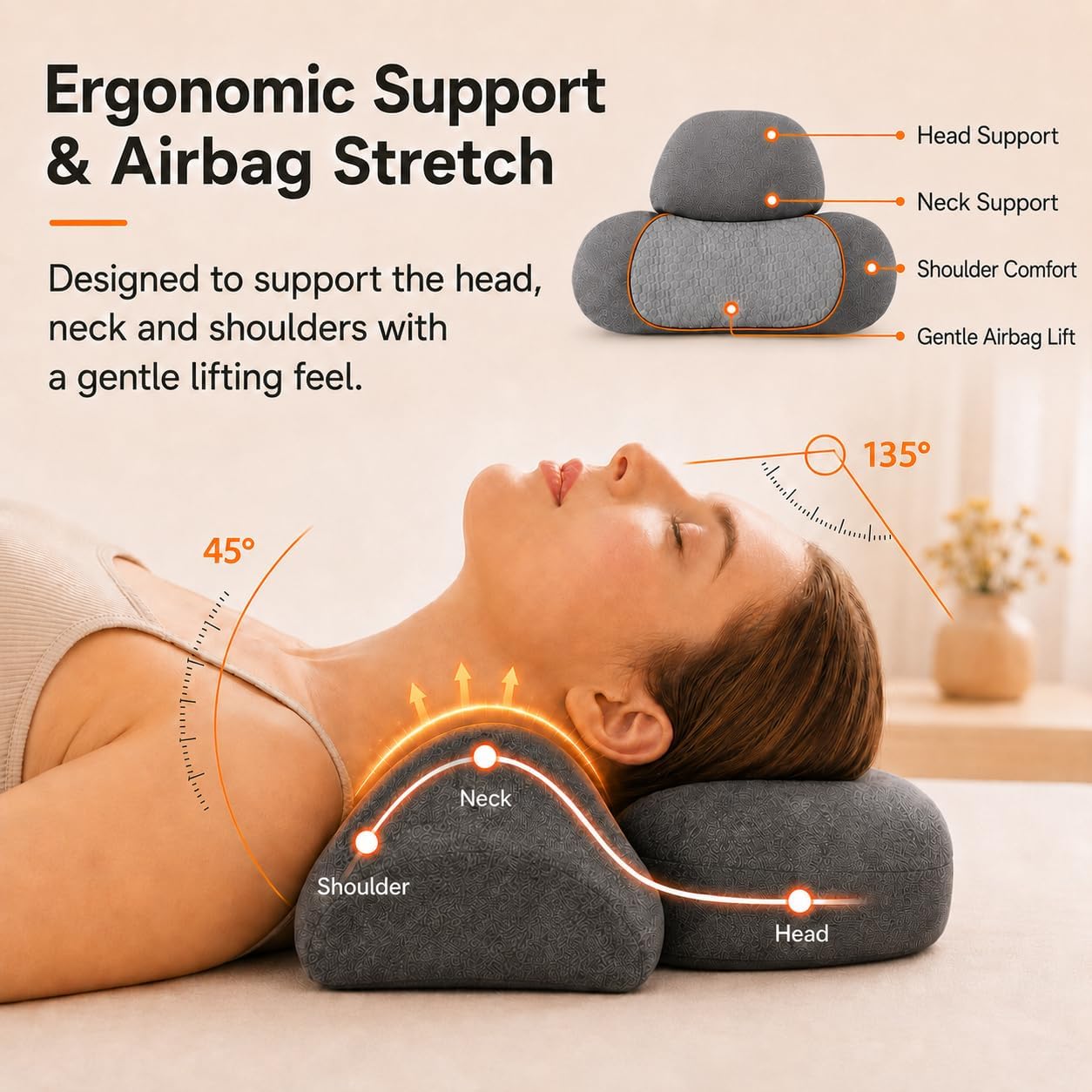 Neck Massager Heated Neck Massage Pillow With Airbag Traction
