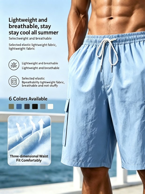 Pants XK01 Linen-Blend Cargo Shorts