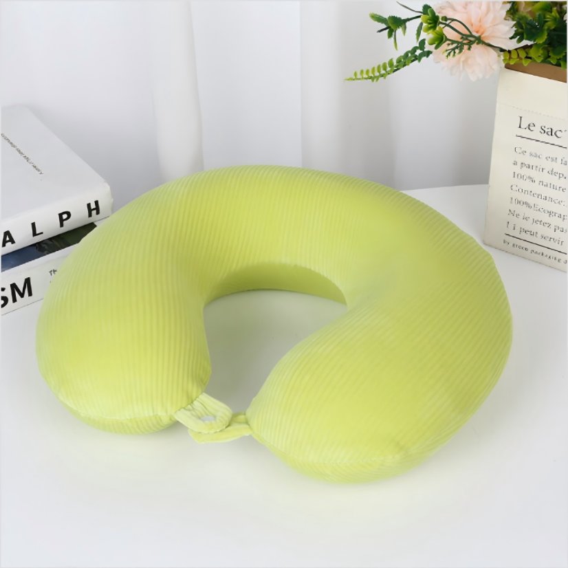U-shaped pillow Vertical Ribbed Solid Color Memory Foam U-Shaped Pillow