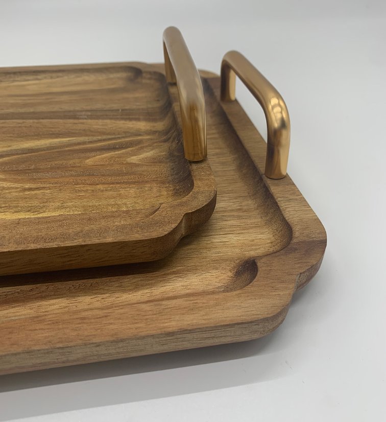 Handle Tray Metal Handle Scalloped Tray | Custom Sizes Available
