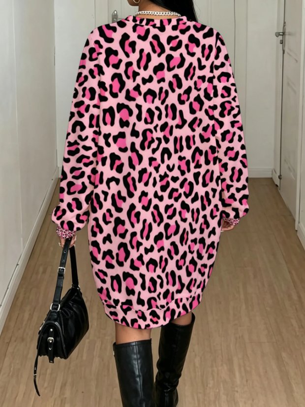 Plus-size long-sleeve maxi sweatshirt dress Plus-Size Long-Sleeve Sweatshirt Dress