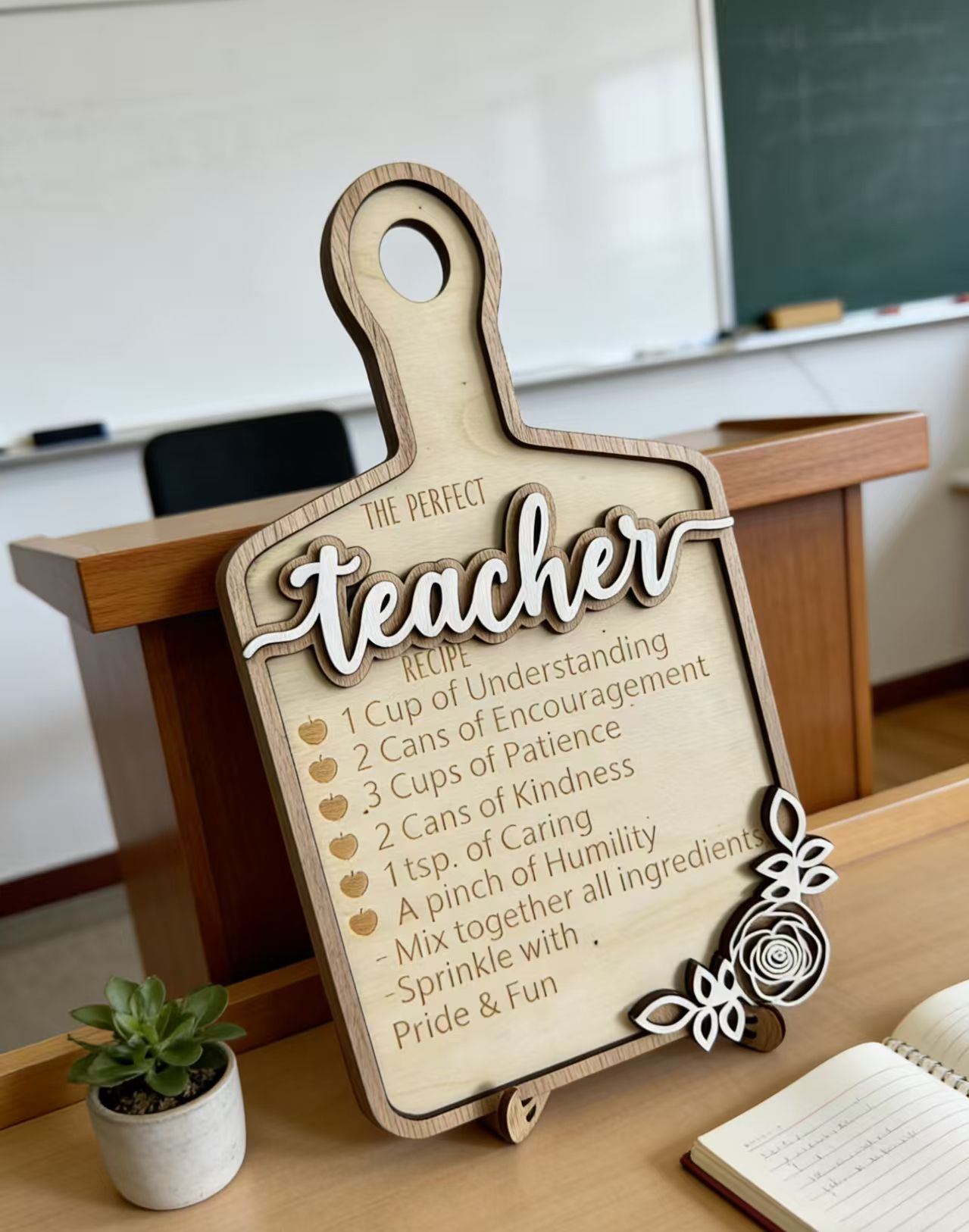 Holidays, gifts Wooden Teacher Ornament Desktop Craft