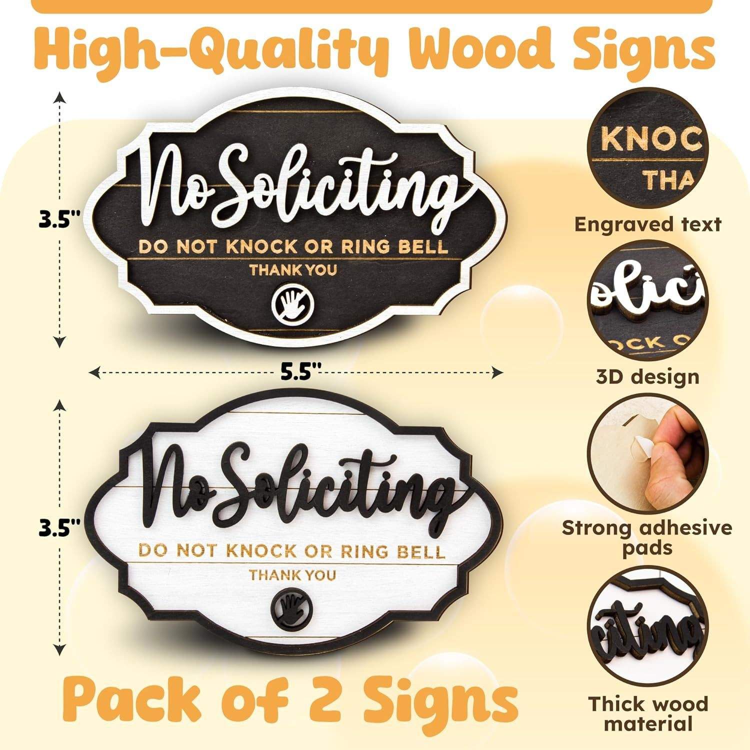 Holidays, gifts No Soliciting Sign for Office No Salesperson No Knocking or Ringing Doorbell Sign