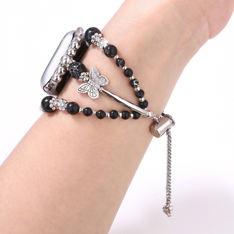 Watch strap Vintage Chanel-Style Beaded Strap for Apple Watch All Series