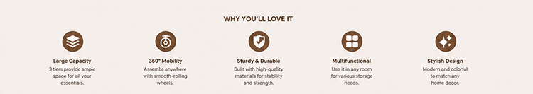Light Luxury Trolley Utility Cart – Snack & Storage