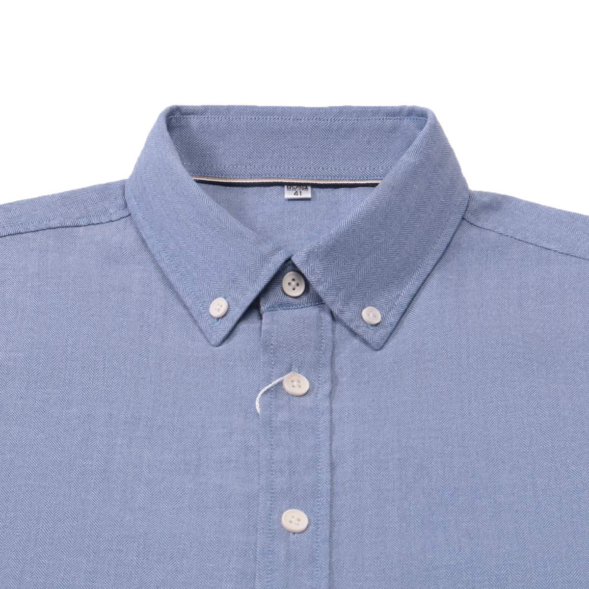 Casual Shirt Herringbone Button-Down Shirt