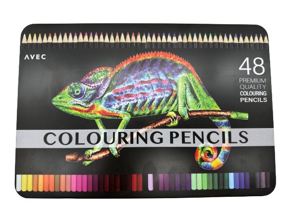 Colored pencils 48-Color Professional Colored Pencil Set – Metal Tin Box