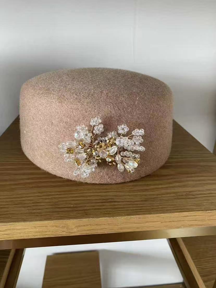 Felt Hat YL26-H-129 Crystal Flower