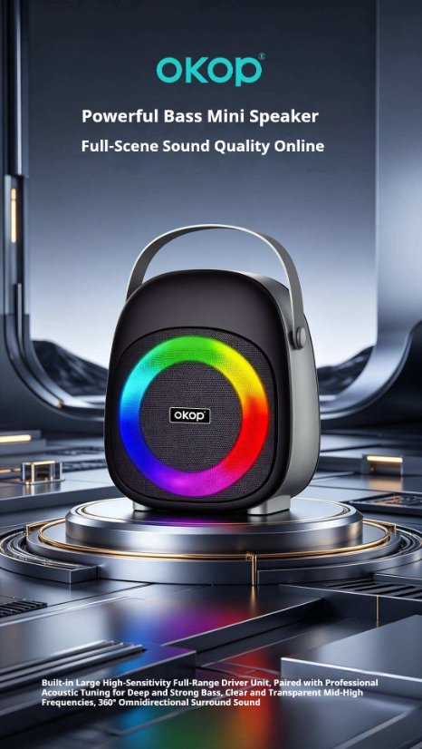 Portable Outdoor Bluetooth Speaker KP-857 Mini Portable Outdoor Wireless Bluetooth Speaker with RGB Ambient Light