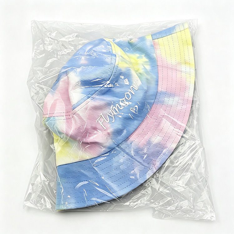 Bucket Hats 100% Cotton Tie-Dye Flymoon Embroidered Reversible Bucket Cap Striped Rainbow Colorful Fisherman Hat