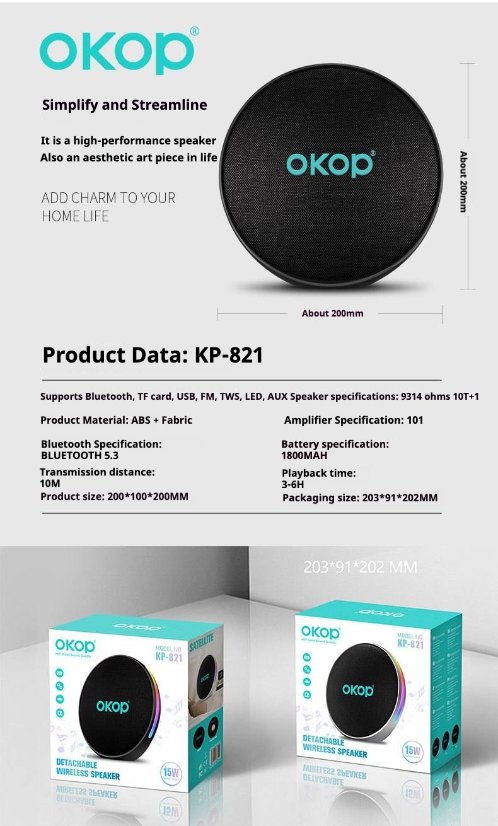Portable Outdoor Bluetooth Speaker KP-821 Portable wireless bluetooth speaker