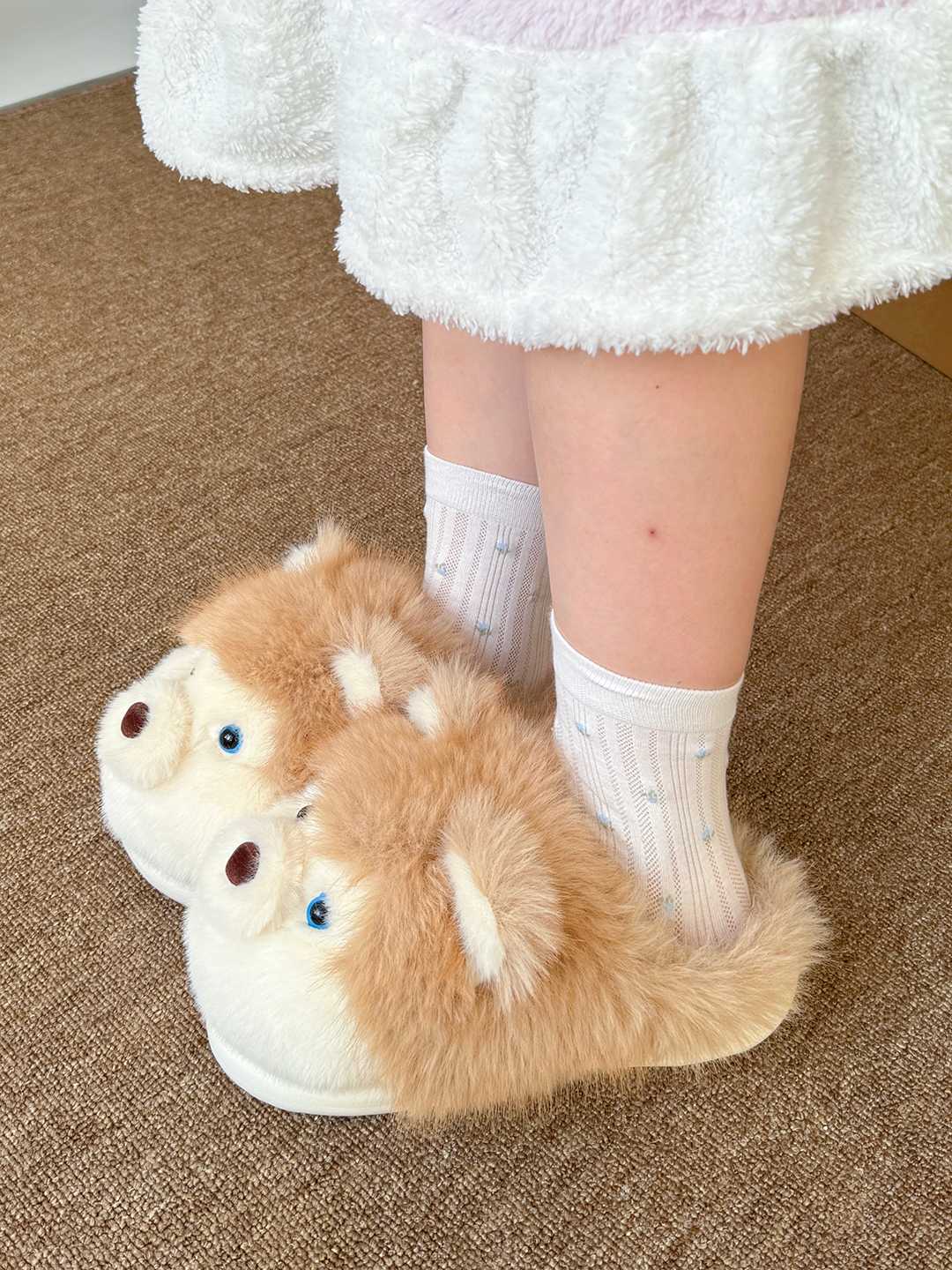 Women's Shoes Cartoon dog cotton slippers