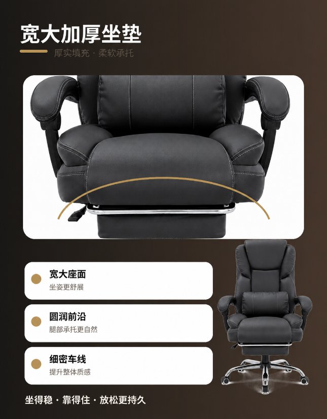Office Chairs Adjustable Reclining Office Chair with Footrest
