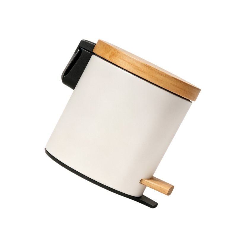 Buckets & Baskets Trash Can with Bamboo Lid
