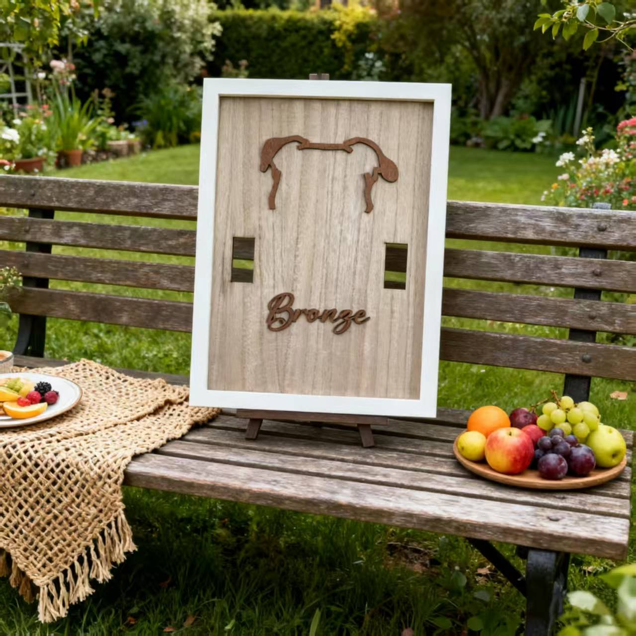 Holidays, gifts Wooden Dog Collar Photo Frame Display Stand