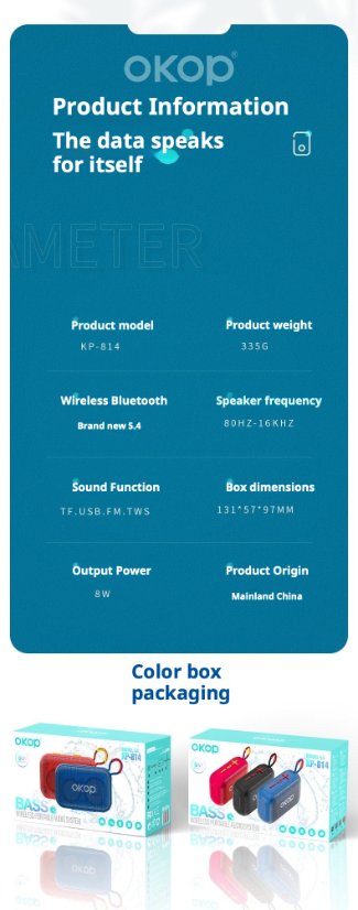 Portable Outdoor Bluetooth Speaker KP-814 portable wireless bluetooth speaker