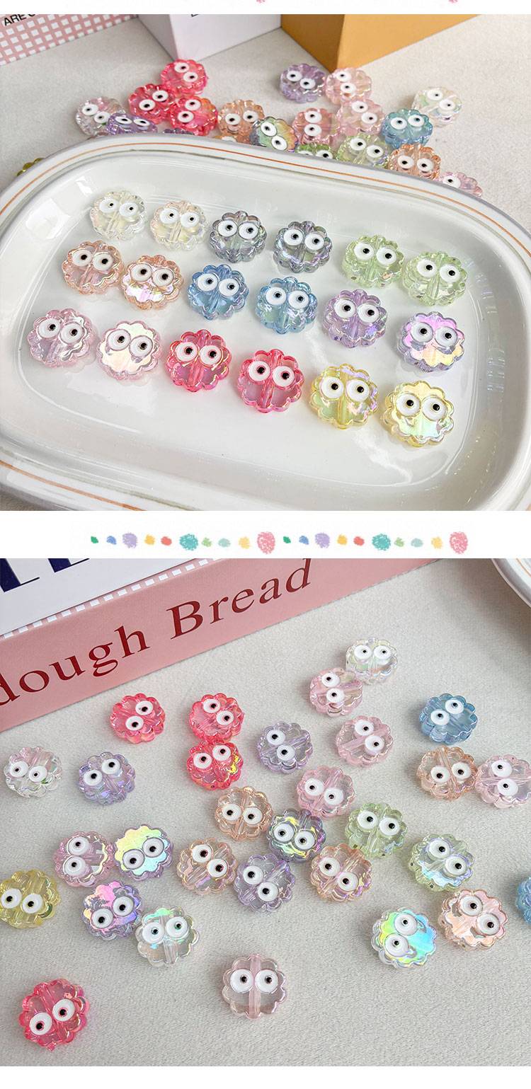 High-Quality UV Beads Transparent and colorful coal ball biscuit beads