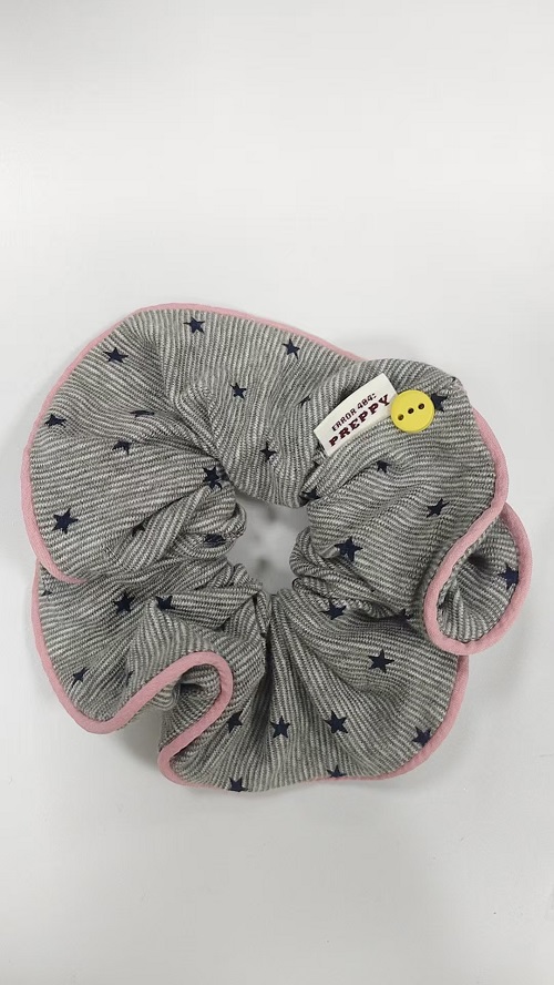 Fabric Hair Accessories Campus Chaos Collection - Gray Fabric Scrunchie 28