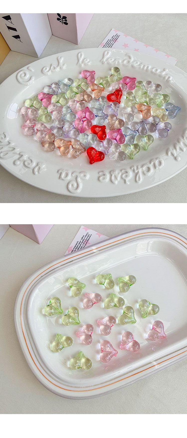Transparent Acrylic Beads Transparent heart beads