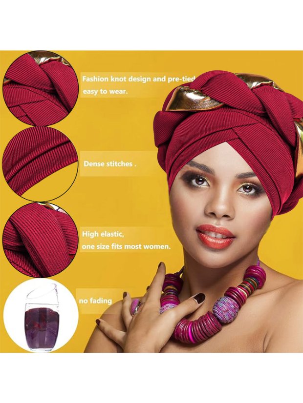 Gele African Gele Headwrap for Women | Dramatic Hand‑Braided Twist Braid for Special Occasions