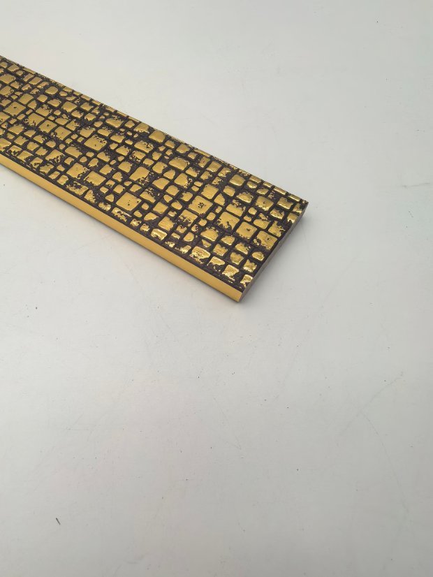 decor line PS Grid Gold Foil Embossed Molding, Vintage Gold Brick Pattern Frame Trim