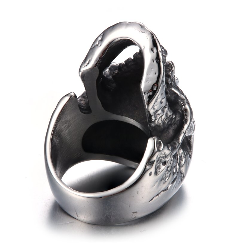 Rings Roaring Stainless Steel Skull Ring