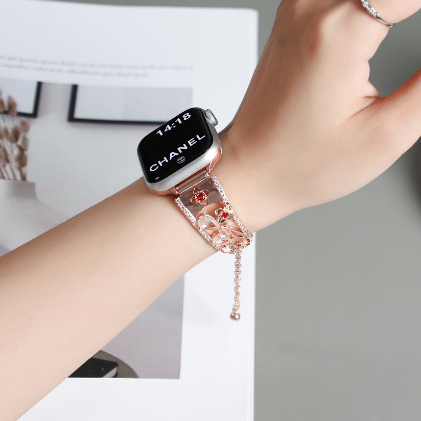 Watch strap Vintage Floral Brass & Zircon Strap for Apple Watch All Series
