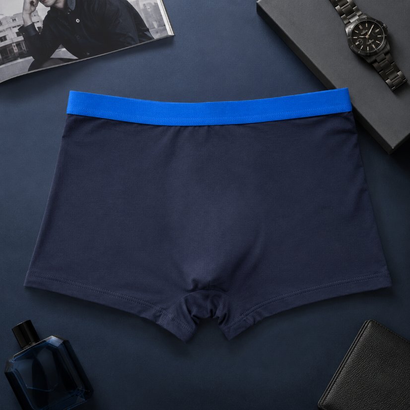 Men's Underwear Men's Soft Boxer Briefs, Contrast Waistband Thumbs Up Print Underwear