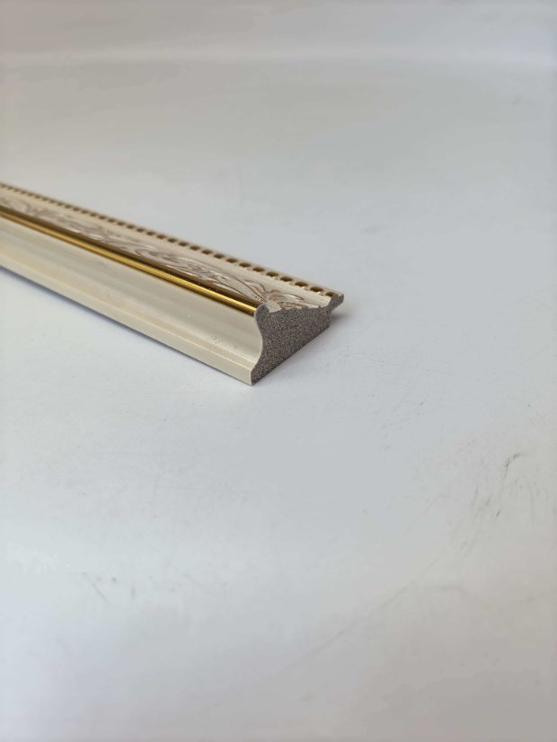frame PS European Scroll Embossed Molding, Ivory Gold Vintage Frame Trim