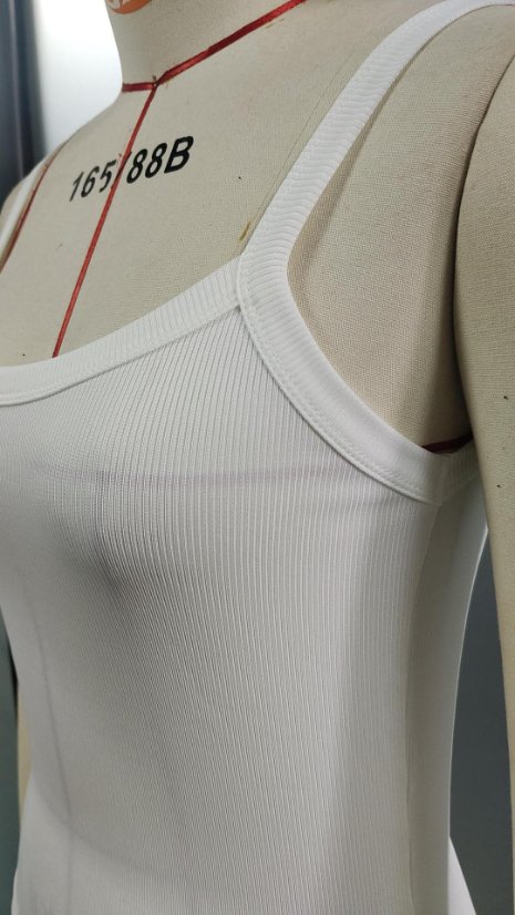 Spaghetti straps Cross-Border American Streetwear Camisole | Ribbed Tank Top for Women — Style 2501