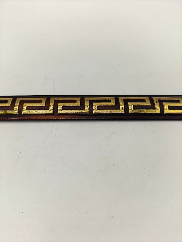 decor line PS Chinese Curved Hui Pattern Molding, Deep Carved Gold Highlight Frame Trim