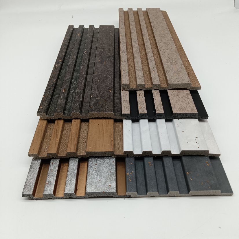 fluted wall panel PS 3-Groove Interlocking Fluted Wall Panel, Stone & Wood Grain Slat Board