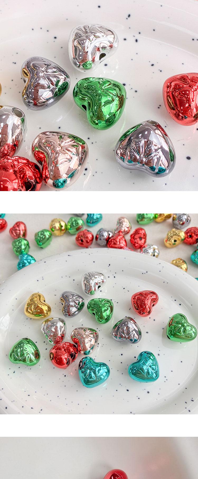 High-Quality UV Beads Metallic Princess Heart