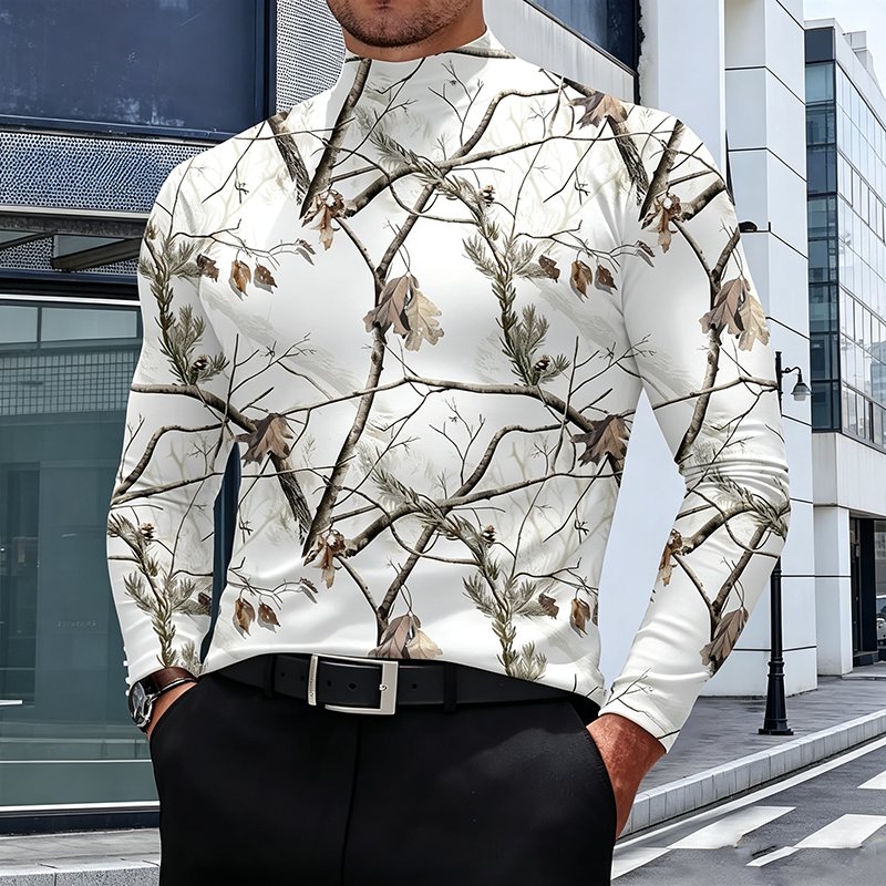 Men's Fashion – Tops TSS13 – Men's Mock Neck Long-Sleeve T-Shirt 