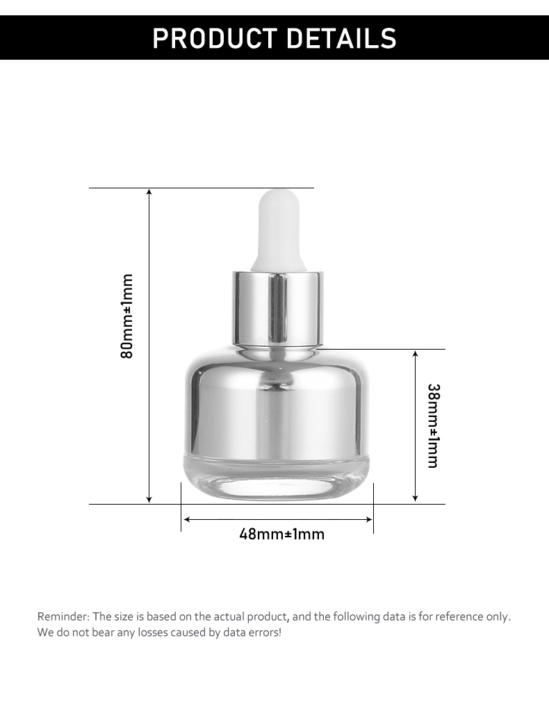 frasco cuentagotas 30ml Premium Essential Oil Dropper Bottle with Electroplated Components 