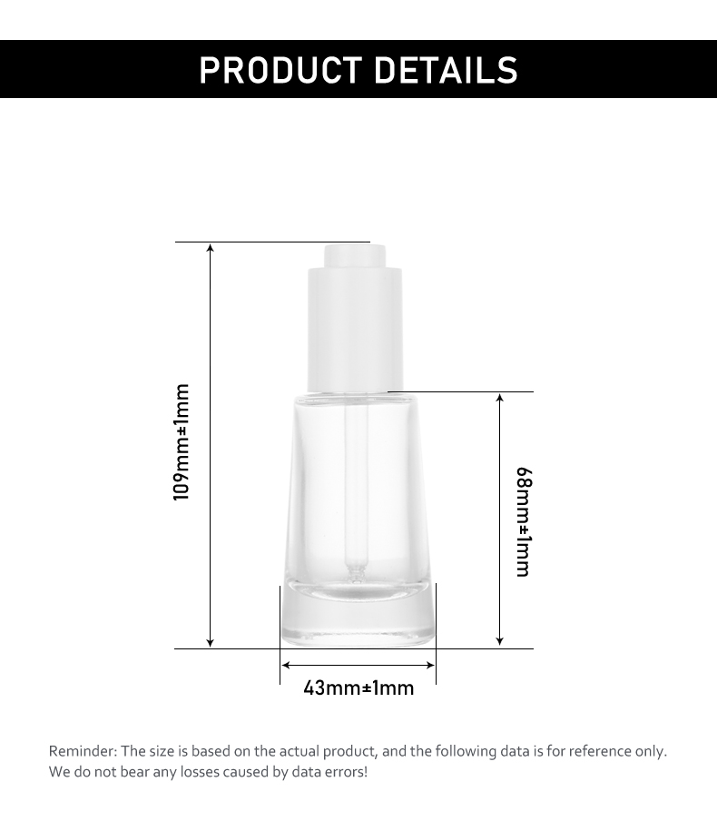 frasco cuentagotas 30ml Premium Press-Type Dropper Bottle for Essential Oil & Serum