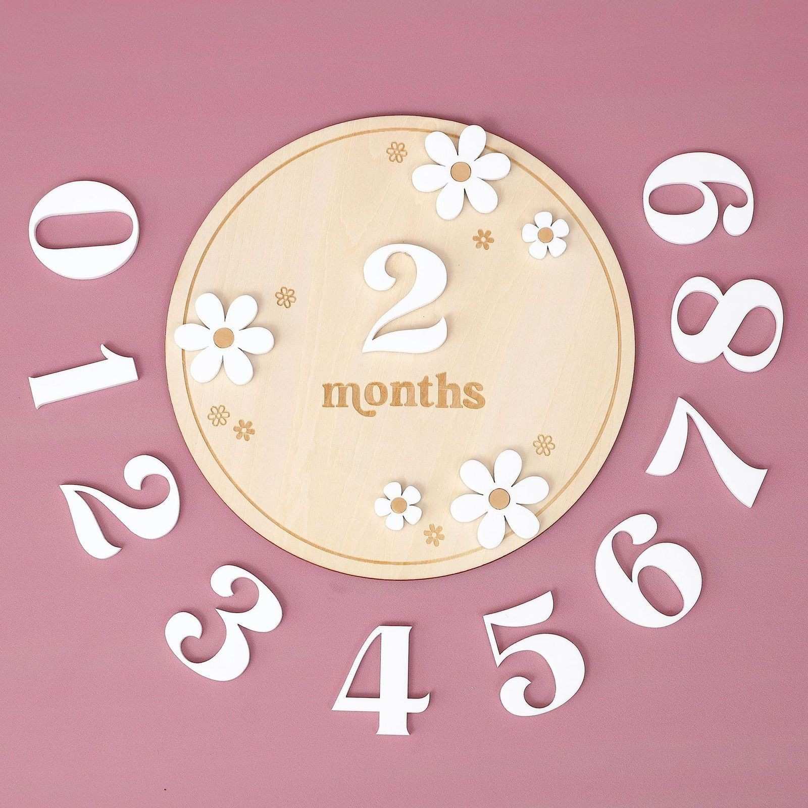Infant Baptism Newborn Birth Month Plaque Wooden