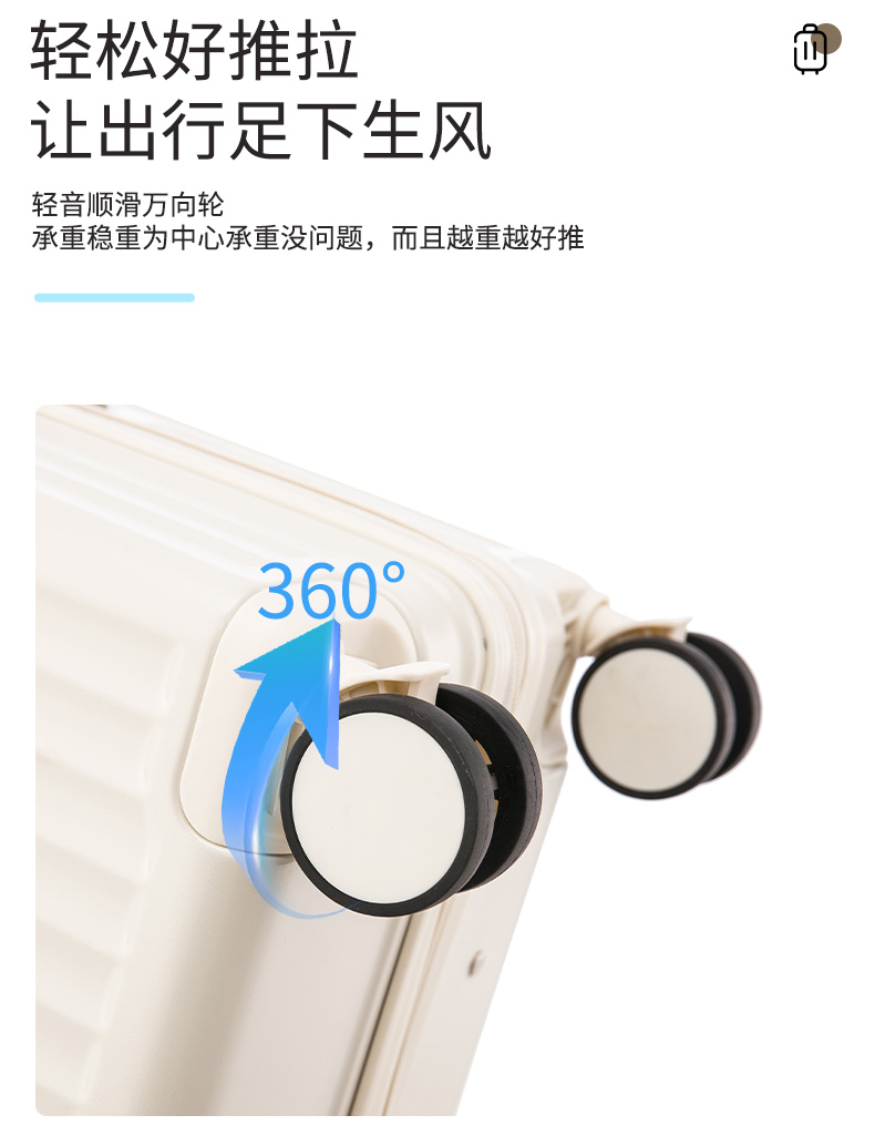 Trolley Luggage Multifunctional Vintage Spinner Suitcase