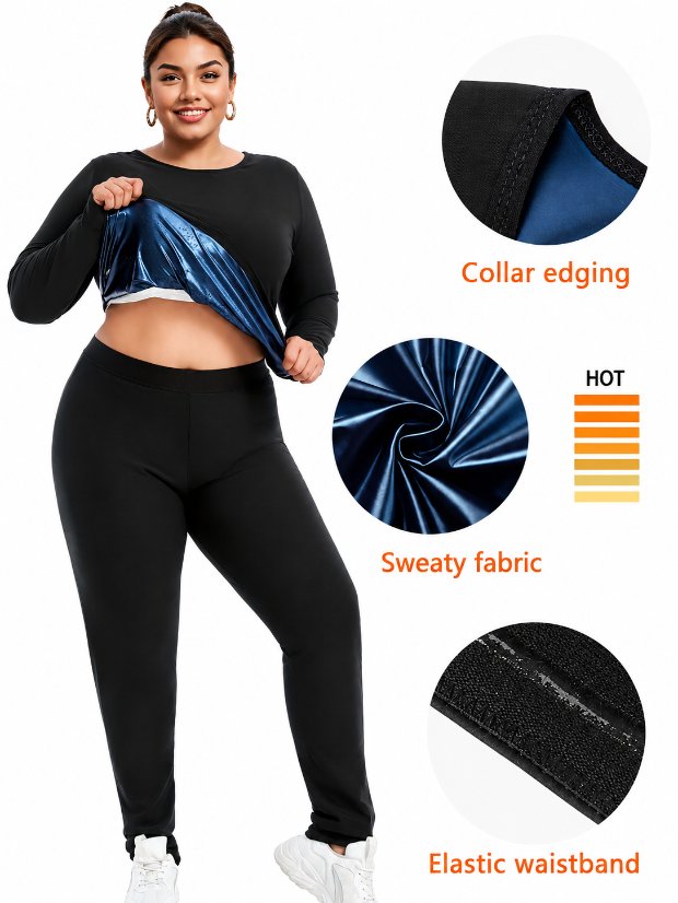 suits set Sauna Sweat Suit for Plus Size Women/Men Exercise Weight Loss Gym Fitness Workout