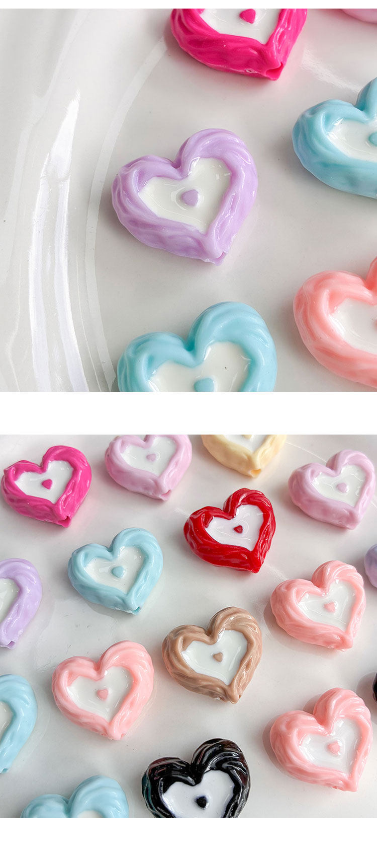 Solid Color Acrylic Beads Love-themed cookies