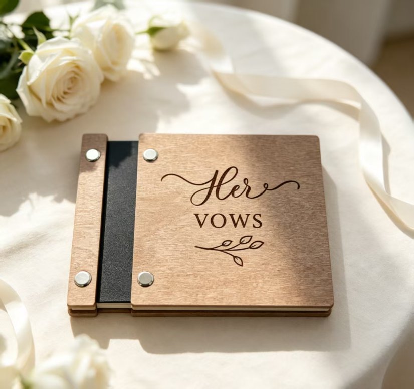 Wedding Supplies Wooden Wedding Vow Books (His & Her Vows)