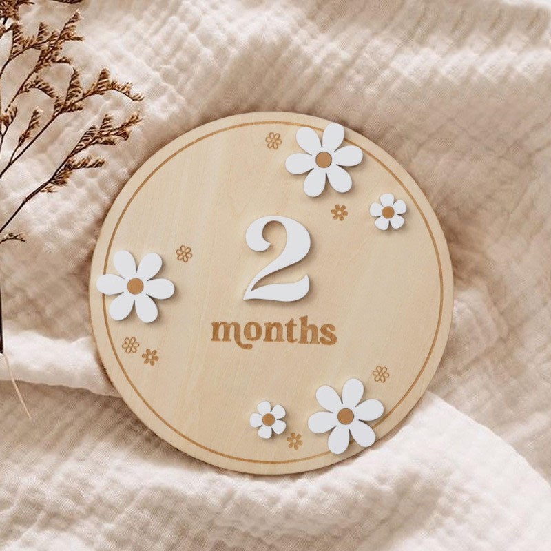 Infant Baptism Newborn Birth Month Plaque Wooden