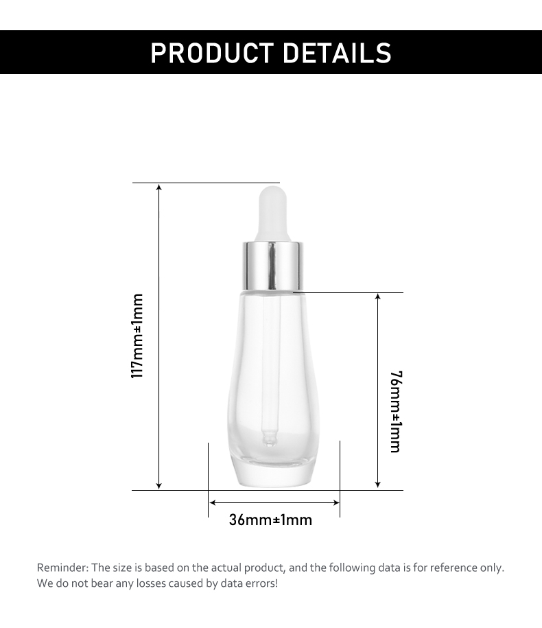 frasco cuentagotas 30ml Classic Black Semi-Transparent Glass Dropper Bottle for Essential Oil 