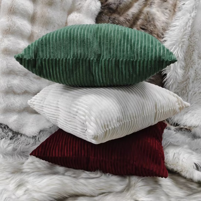 Home Textiles, Cushions & Covers Striped Flannel Cushion Cover