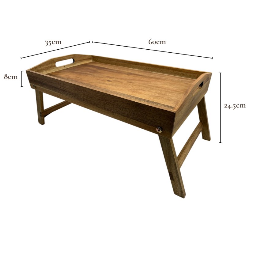 Handle Tray Foldable Acacia Wooden Tray Table | Custom Sizes Available