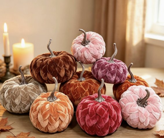 Fabric pumpkin ornament Velvet Fabric Pumpkin Ornament