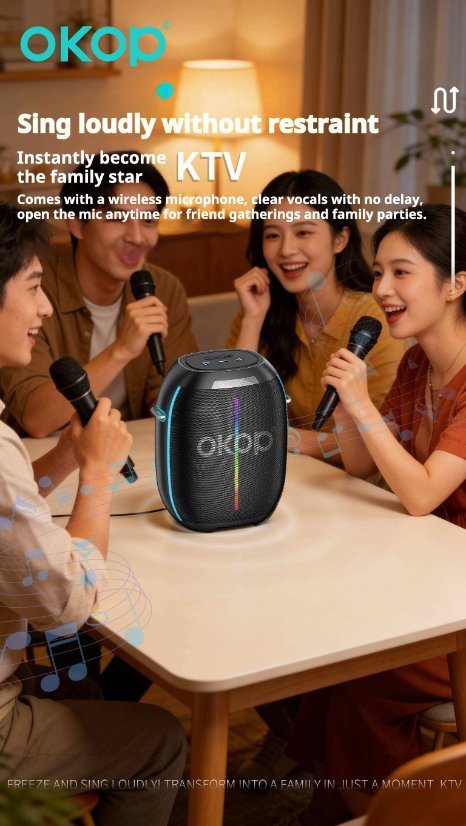 Karaoke Speaker System KP-8007 Wireless Microphon Bluetooth Speaker
