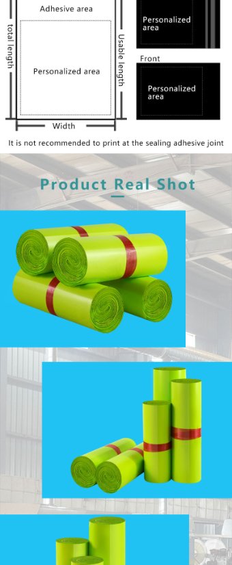 Green Poly Mailers Green Virgin-Plastic Poly Mailer Bags