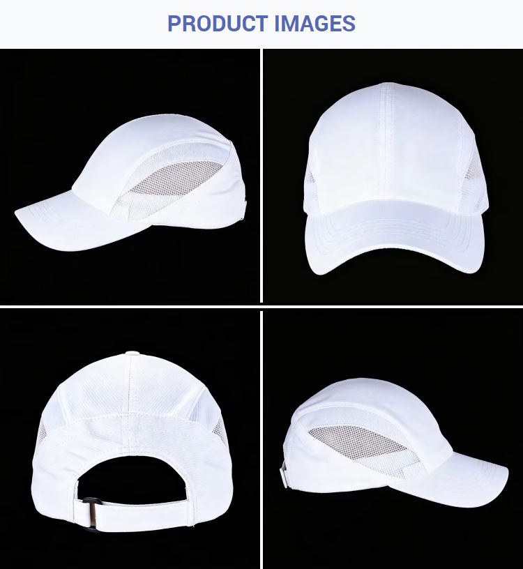 Sports Caps Lightweight White Breathable Side Mesh Running Baseball Cap Quick Dry Adjustable Outdoor Structured Sports Hat